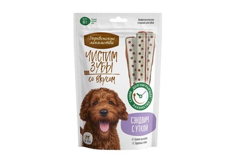 ДЛ Чистим зубы д/собак Сэндвич с уткой, 90 гр (80)