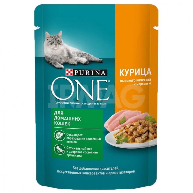 Влажный корм д/домашних кошек с курицей и морковью 75 гр