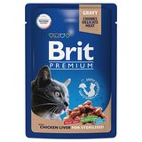 Brit Premium Cat Pouches Chicken Liver for Sterilised 85 гр