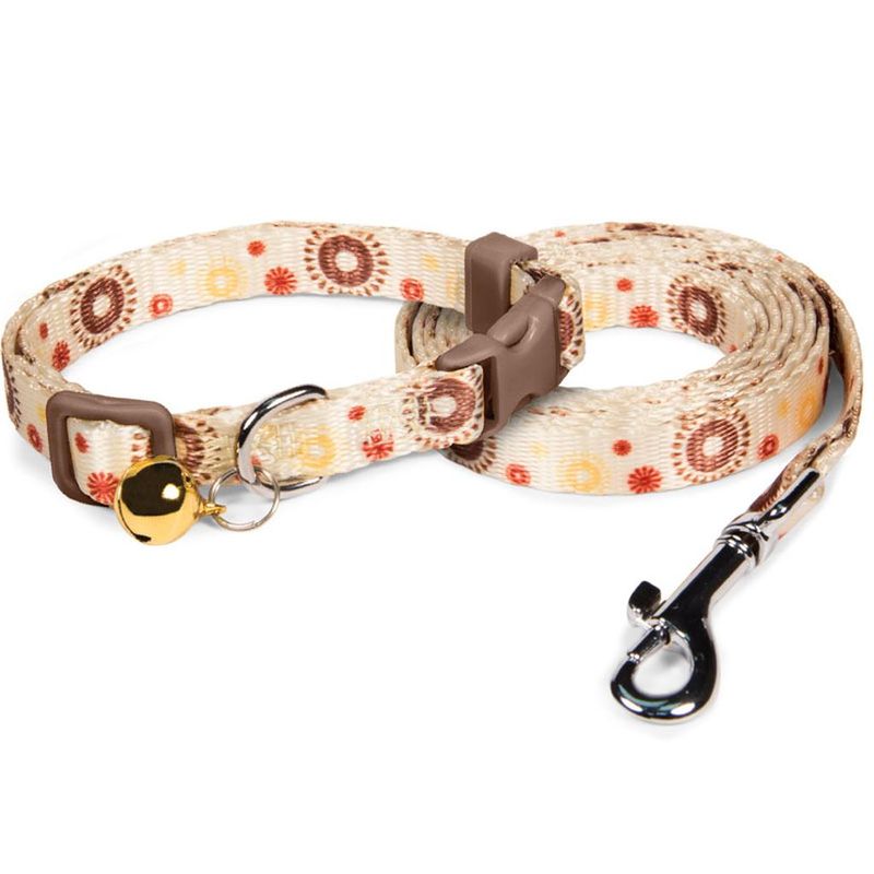 Комплект ошейник и поводок "Солнышко", нейлон XS