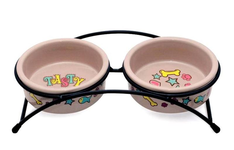 Миска керамическая на подставке "Лакомка" 2 х 250 мл