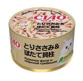 Ciao Консервы д/кошек Куриное филе с морским гребешком в желе 85 гр